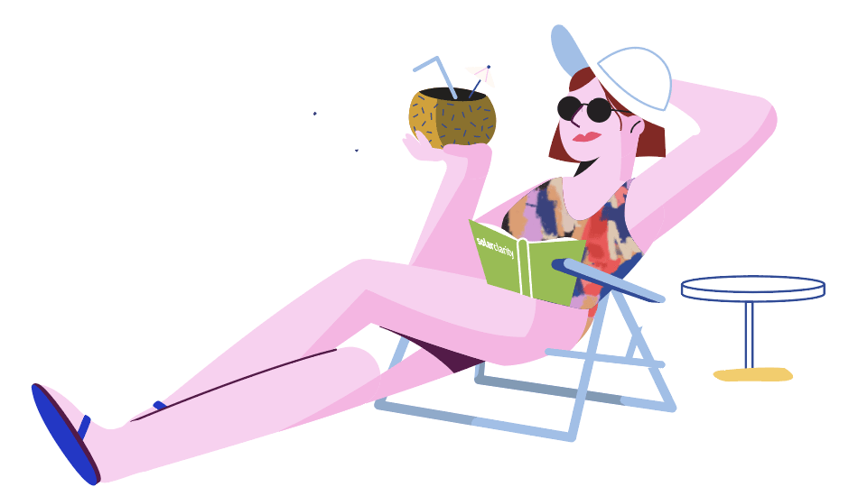 Nieuwe medewerker op vakantie aan het strand