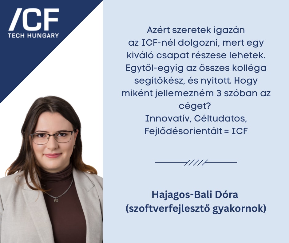 Hajagos-Bali Dóra, szoftverfejlesztő gyakornok
