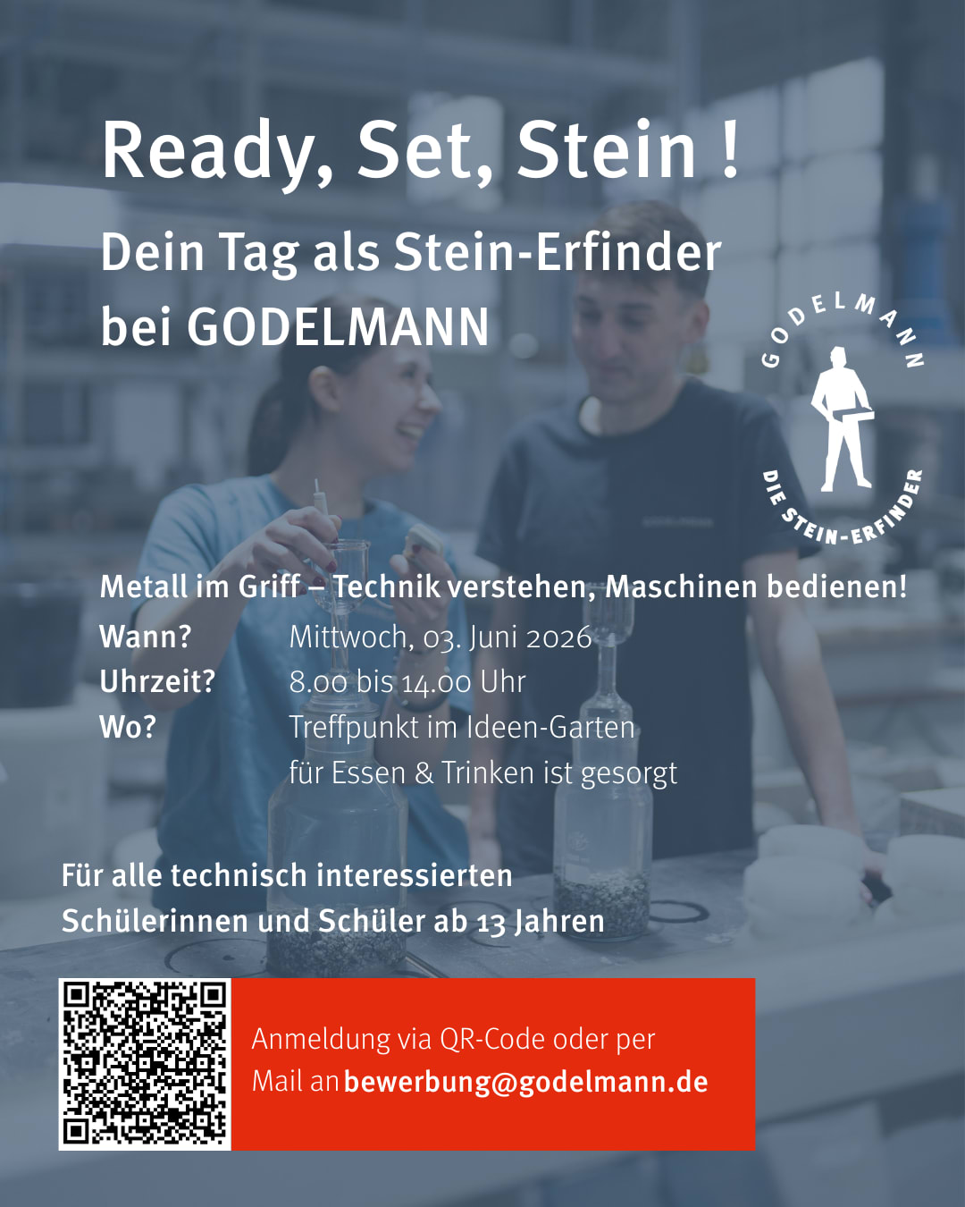 Flyer für Stein Erfinder Tag Metall im Griff