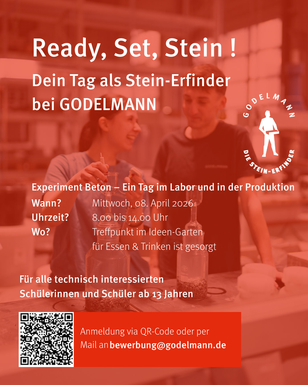 Flyer für Stein Erfinder Tag Experiment Beton