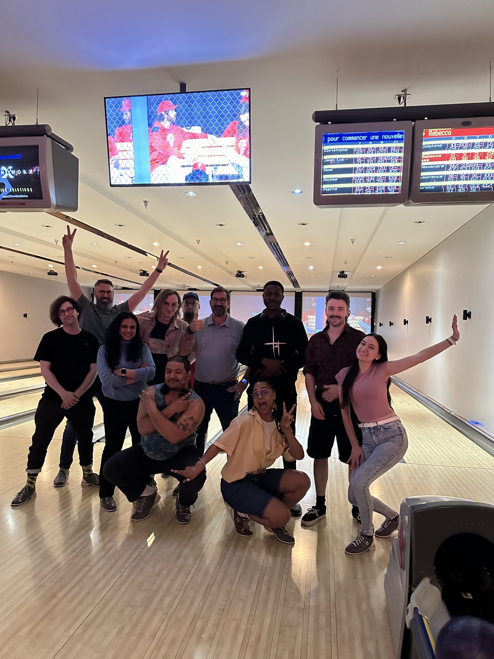 Photo bowling en équipe