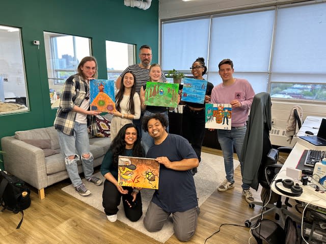 Photo peinture en équipe