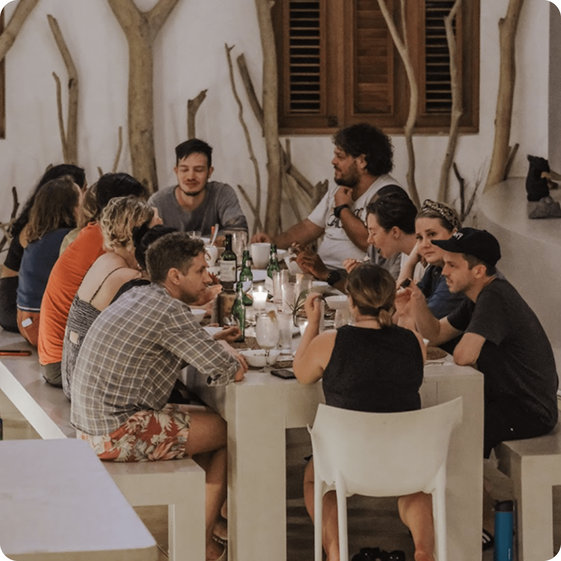 Radish team member around a table