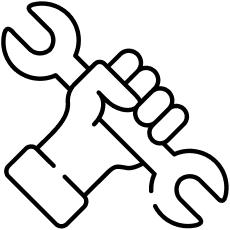 Icon of a hand with a wrench