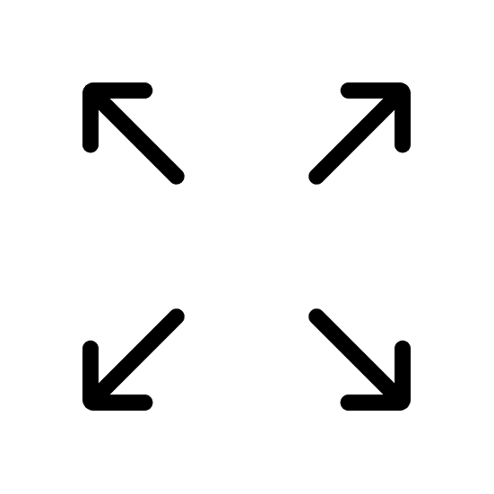 Icon of arrows showing expanding or stretching out