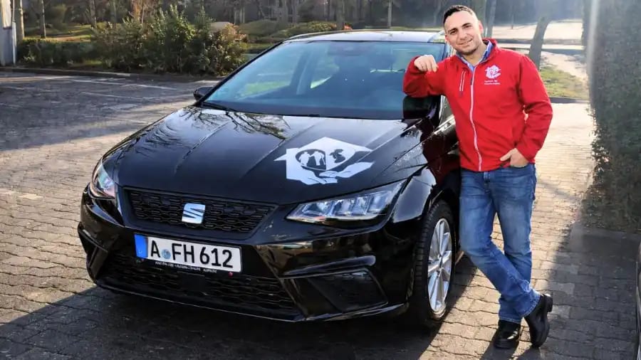 Onur Tekinalp with his new company car