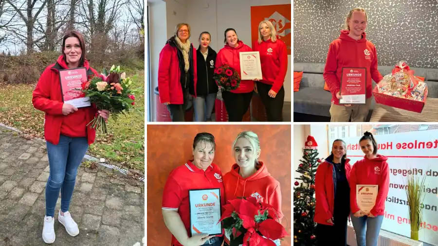 Photos of District Managers with certificates