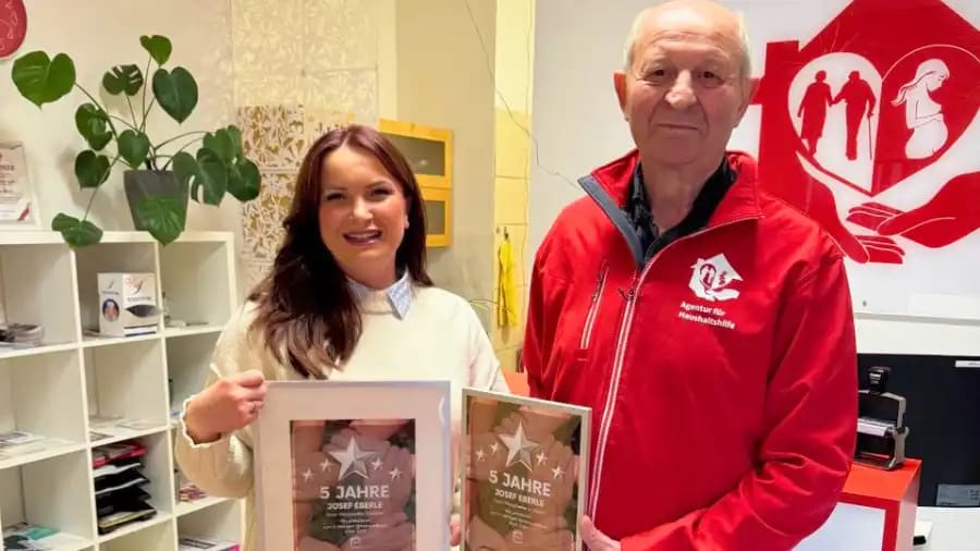 Josef and Lena with certificate