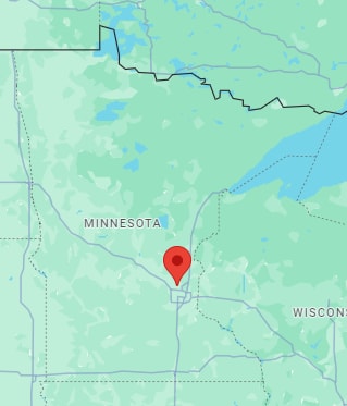 Pin of Coon Rapids on Minnesota Map