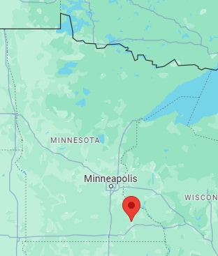Pin of Rochester on Minnesota Map