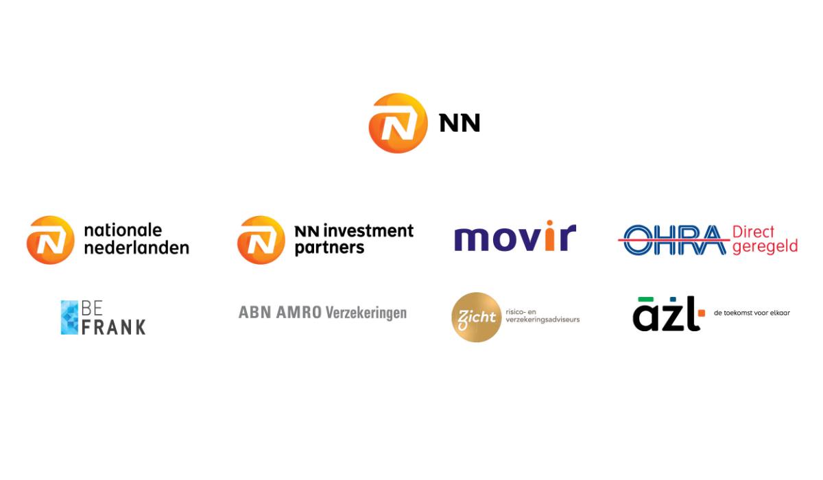 Logo's van verschillende maatschappijen onder NN