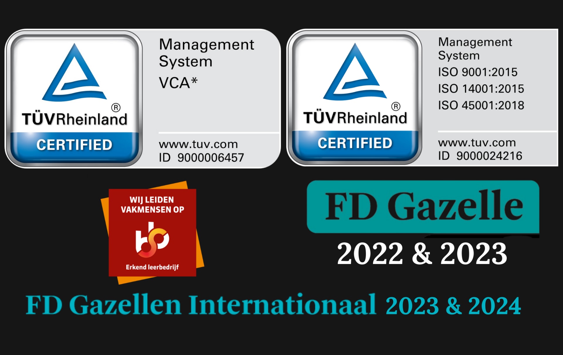 Logos ISO | Recognized learning company | FD Gazellen