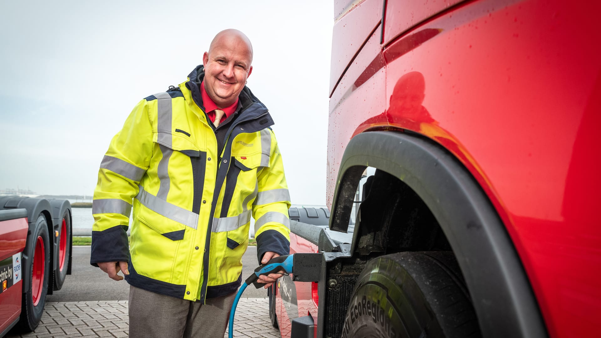 Den Hartogh driver charging a electric truck