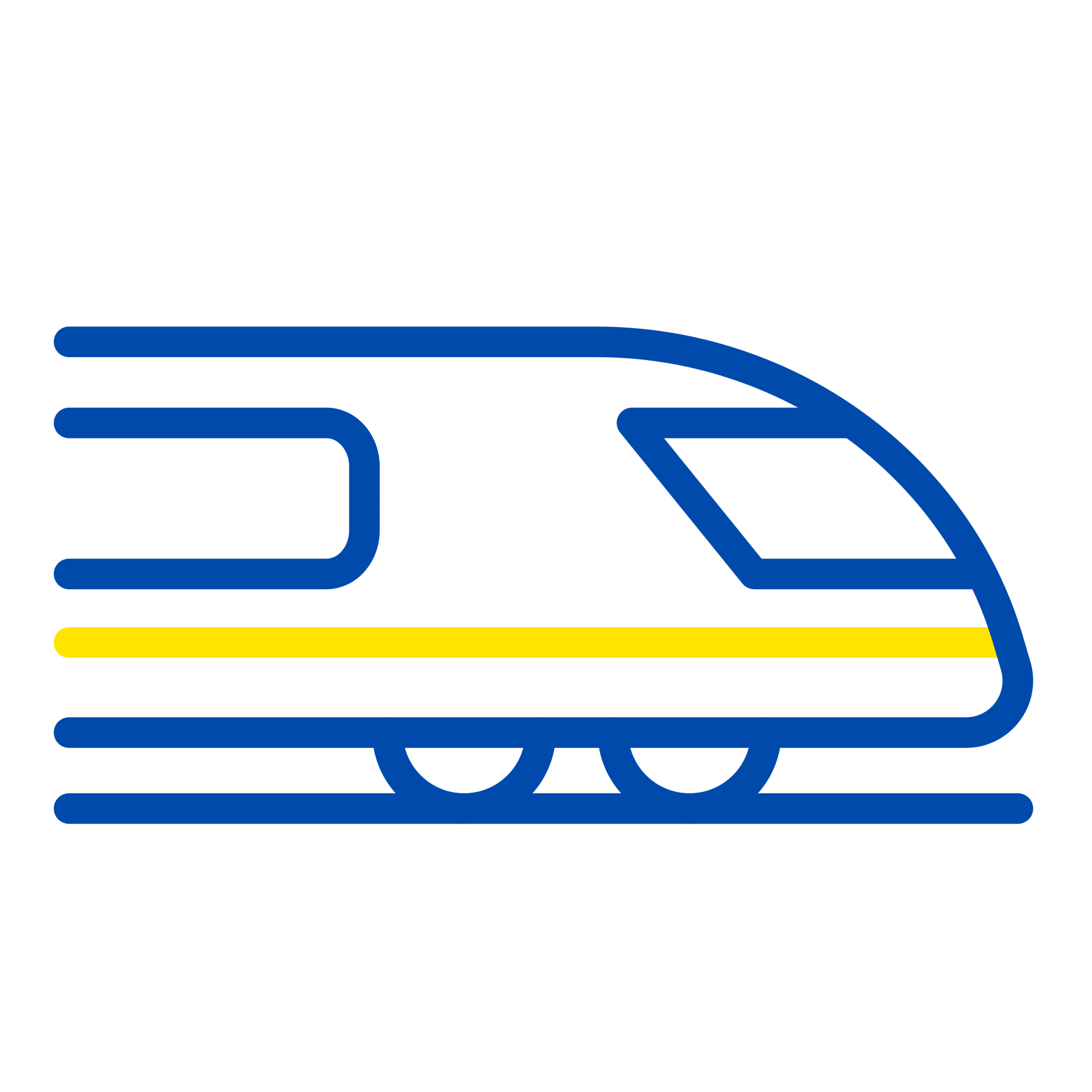 Zug-Symbol – gute Erreichbarkeit durch zentrale Lage und Angebot des Deutschland-Tickets.