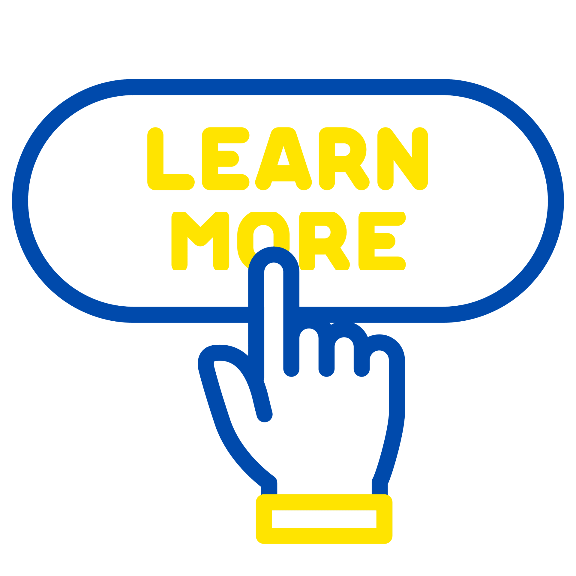 Icon mit „Learn More“-Text – individuelle Weiterbildungs- und Entwicklungsmöglichkeiten.