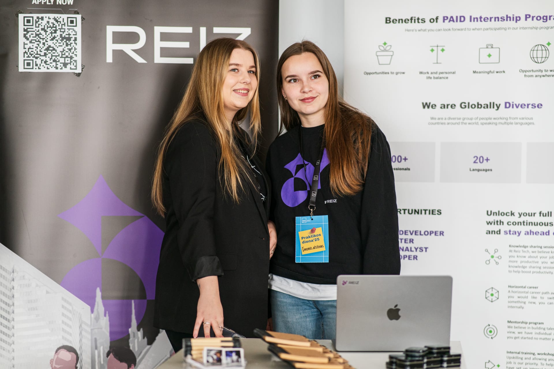 Two women in a career fair