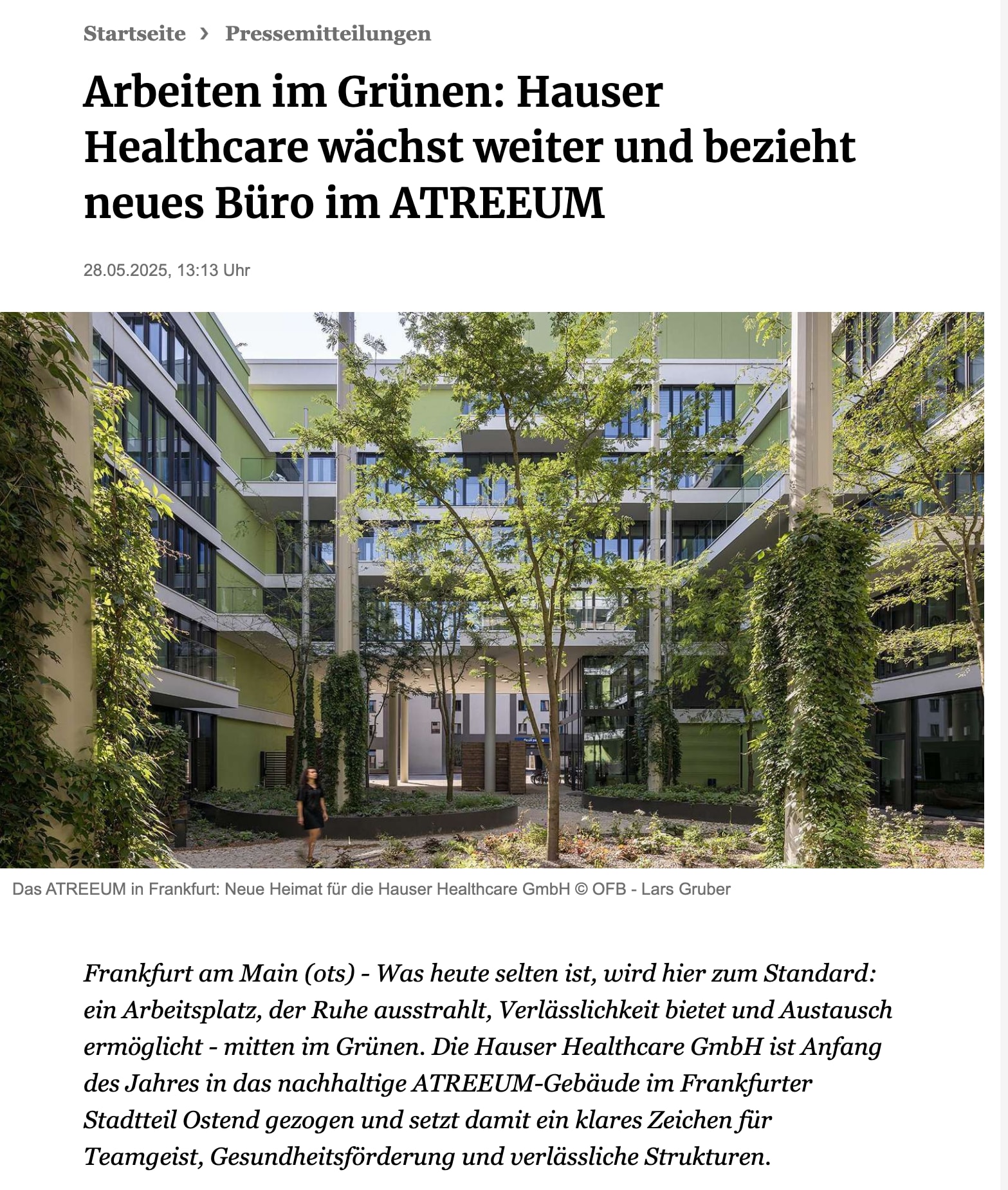 Hauser Healthcare Büro