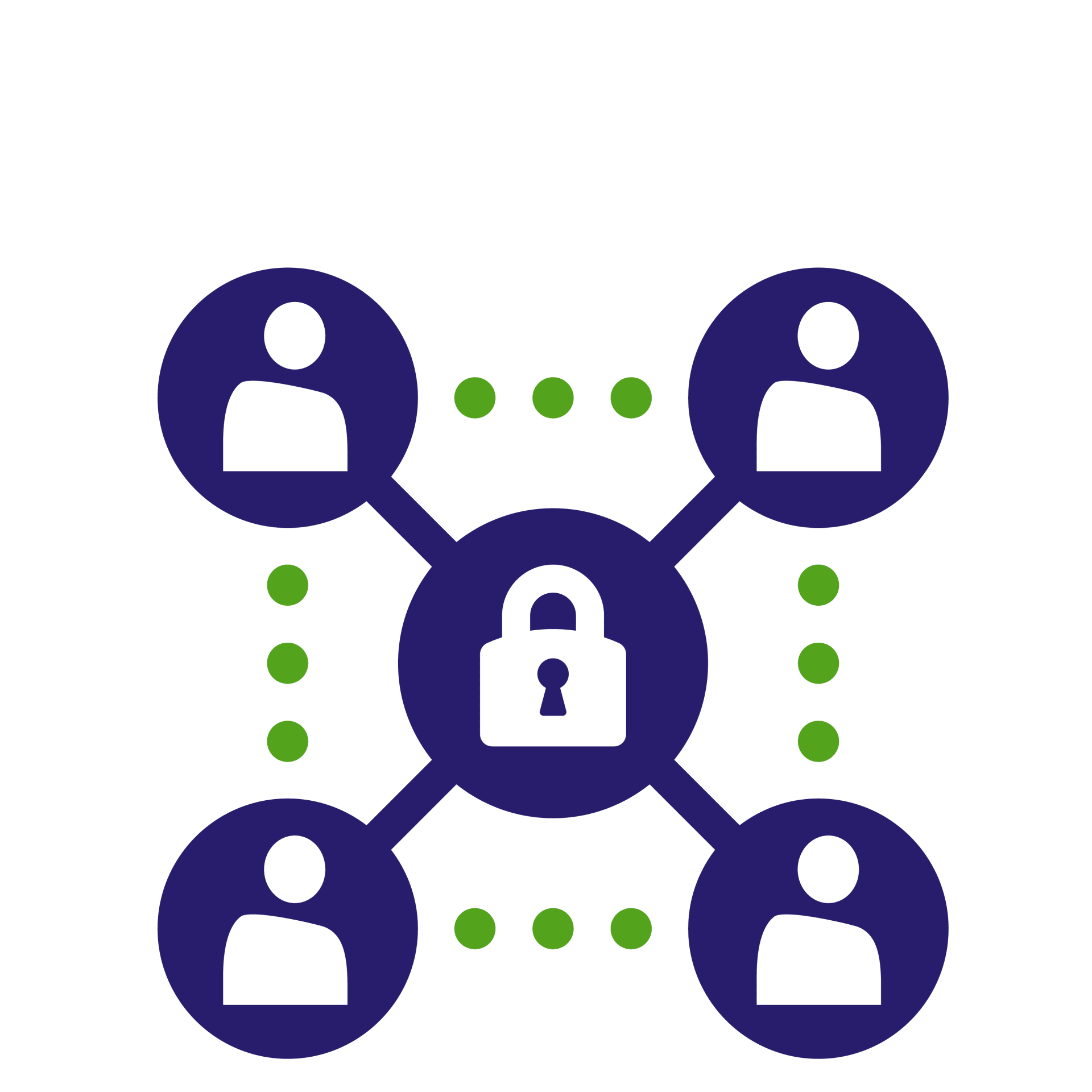 icoon netwerk met besloten data