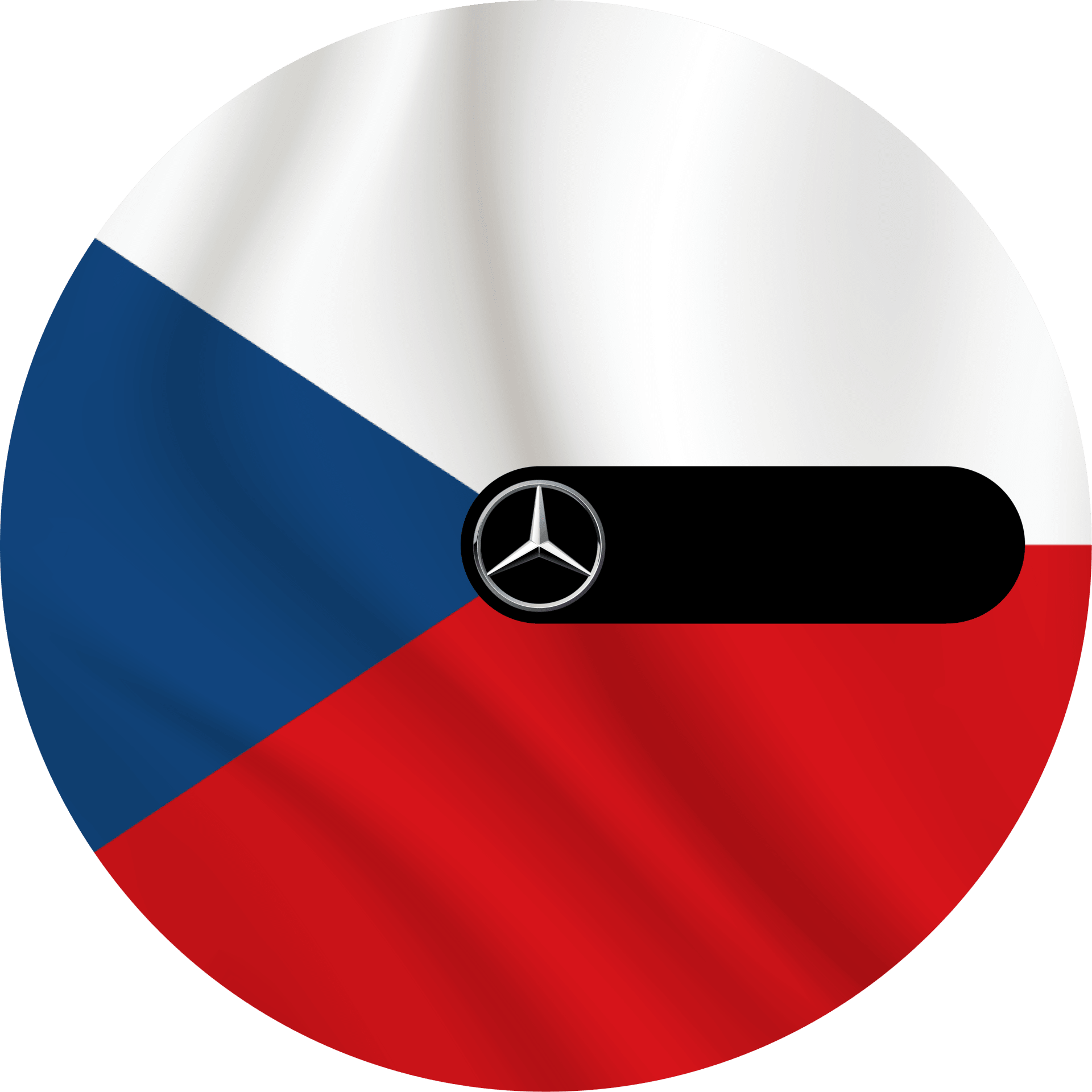 Vlajka České republiky s logem SAGA Mercedes-Benz