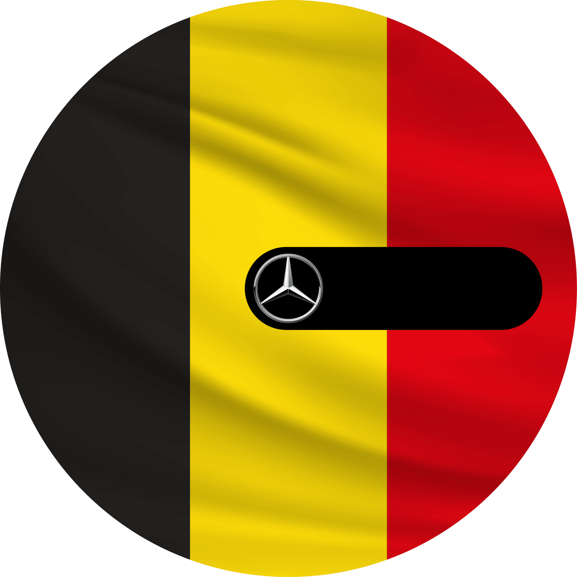 Belgická vlajka s logem SAGA Mercedes-Benz