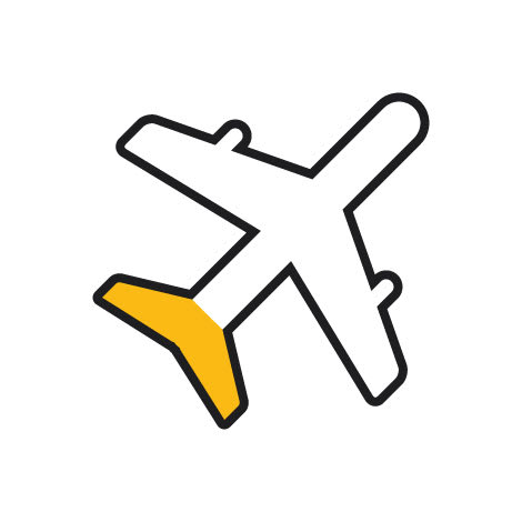 Flugzeug, gelbes Heck