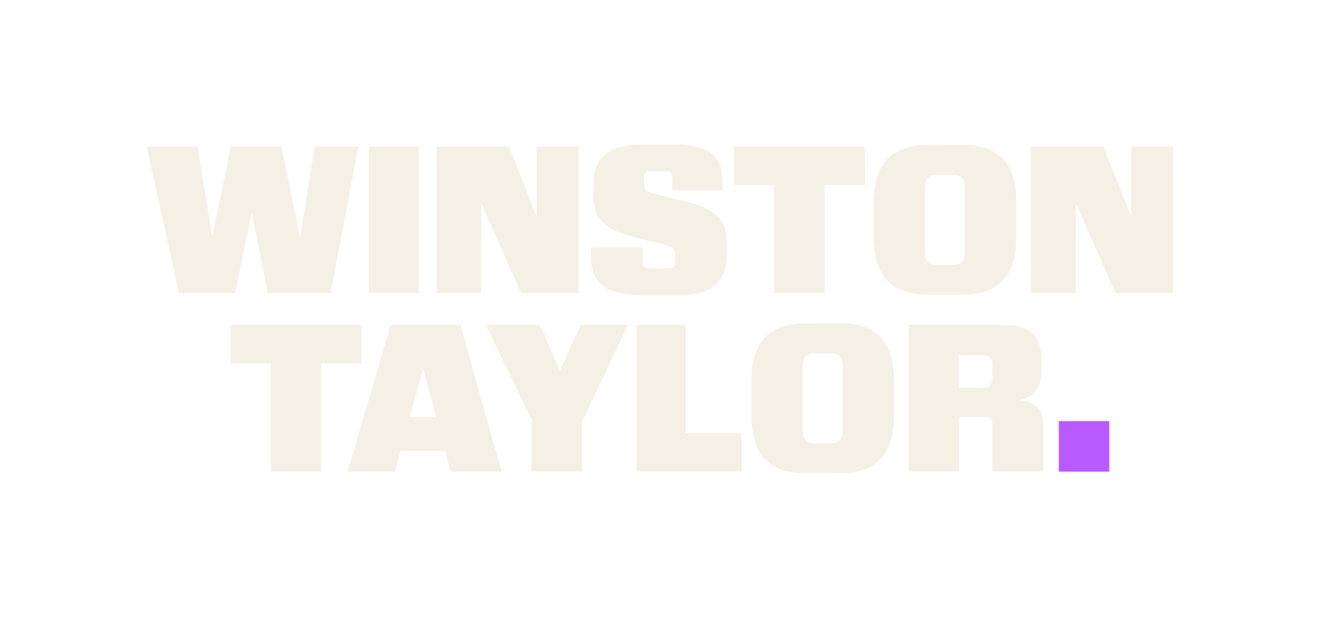 Winston Taylor logo papier wit paarse punt
