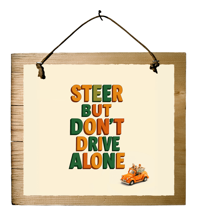 Steer but don't ride alone