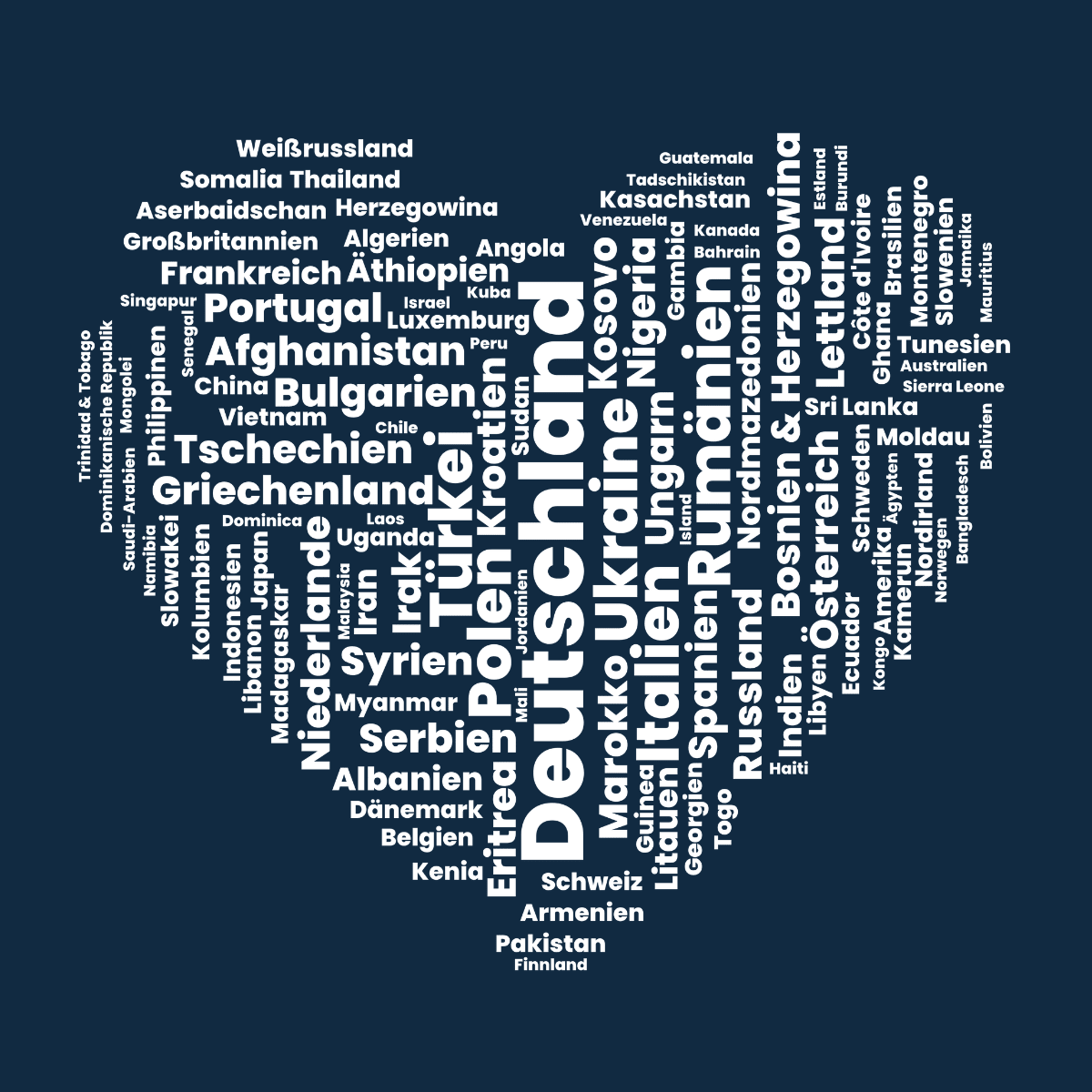 WordCloud of 114 nationalities in our Team