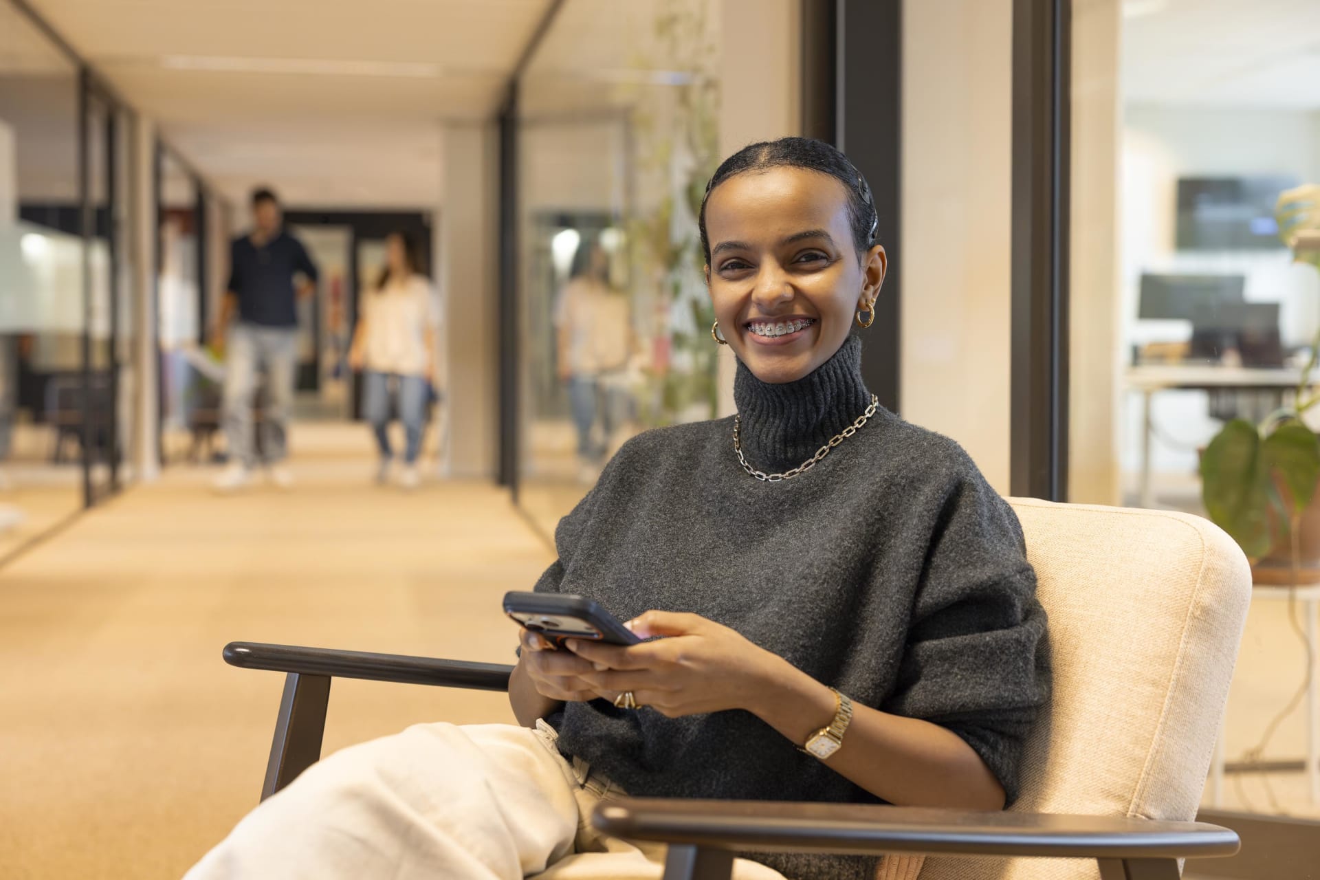 Woman holding a phone