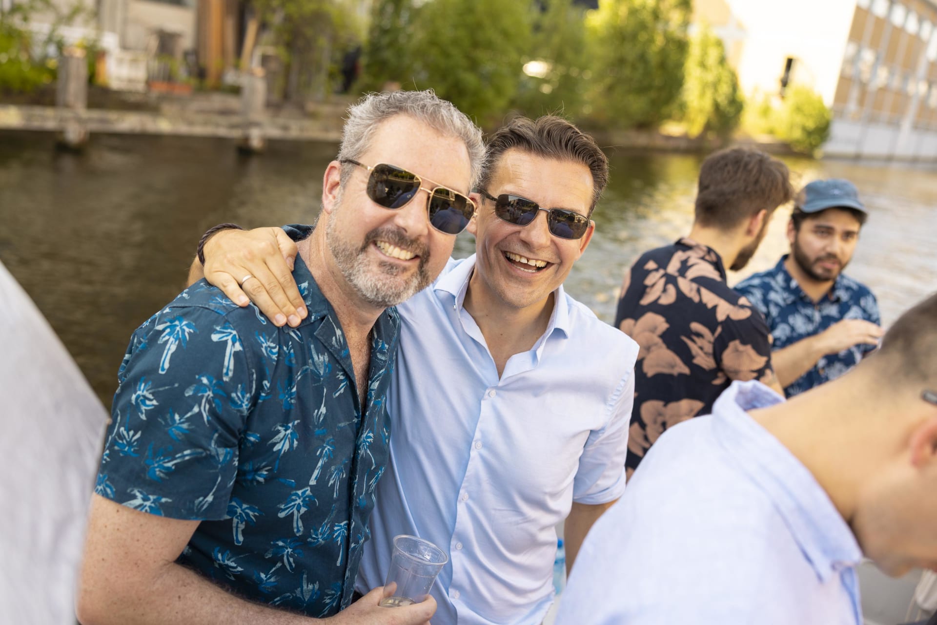 colleagues on a boat party