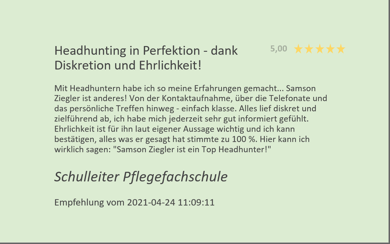 Schulleiterin Pflegefachschule